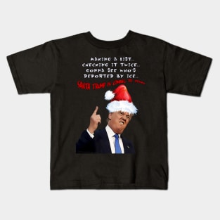 Funny Trump Christmas Making a List Kids T-Shirt